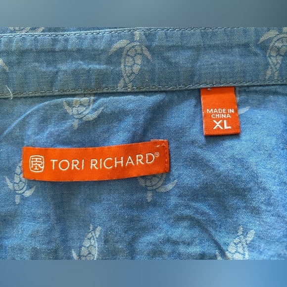 TORI RICHARD Honolulu Aloha Hawaiian Honu Sea Turtle Collared Shirt Men XL - Picture 4 of 6